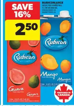 Real Canadian Superstore RUBICON JUICE, 1 L OR 4X200 ML offer