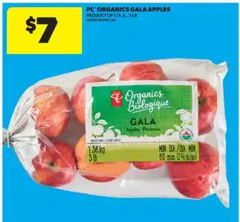 Real Canadian Superstore PC ORGANICS GALA APPLES, 3LB offer