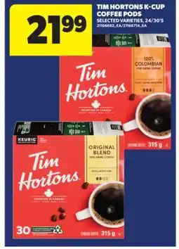 Real Canadian Superstore TIM HORTONS K-CUP COFFEE PODS, 24/30' S offer