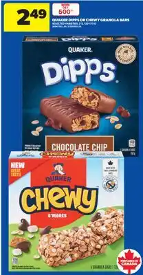 Real Canadian Superstore QUAKER DIPPS OR CHEWY GRANOLA BARS, 5' S, 120-175 G offer