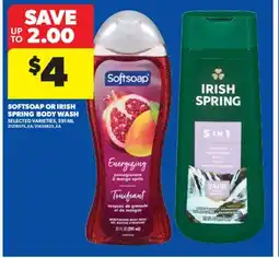 Real Canadian Superstore SOFTSOAP OR IRISH SPRING BODY WASH, 591 ML offer