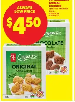 Real Canadian Superstore PC ORGANICS ANIMAL COOKIES, 250 G offer