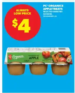Real Canadian Superstore PC ORGANICS APPLE TREATS, 6X100 ML offer