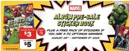 Real Canadian Superstore MARVEL ALBUM PRE-SALE STICKER BOOK offer
