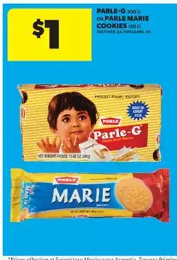 Real Canadian Superstore PARLE-G 300 G OR PARLE MARIE COOKIES, 150 G offer