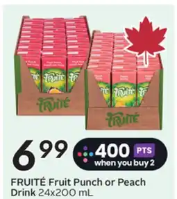 Sobeys Fruit Punch or Peach Drink offer