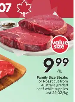 Sobeys Family Size Steaks or Roast offer