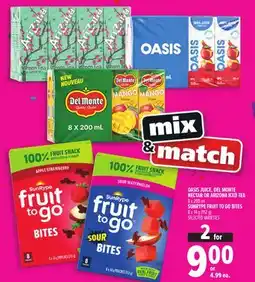 Metro OASIS JUICE, DEL MONTE NECTAR OR ARIZONA ICED TEA offer