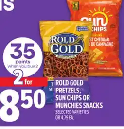 Metro ROLD GOLD PRETZELS, SUN CHIPS OR MUNCHIES SNACKS offer