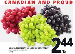 Metro EXTRA LARGE RED OR GREEN OR LARGE BLACK SEEDLESS GRAPES offer