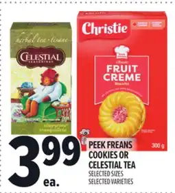 Metro PEEK FREANS COOKIES OR CELESTIAL TEA offer