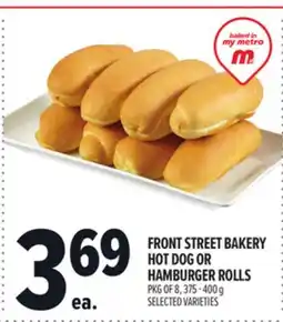Metro FRONT STREET BAKERY HOT DOG OR HAMBURGER ROLLS offer