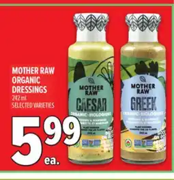 Metro MOTHER RAW ORGANIC DRESSINGS offer