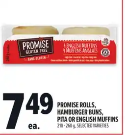 Metro PROMISE ROLLS, HAMBURGER BUNS, PITA OR ENGLISH MUFFINS offer