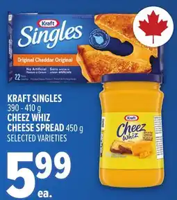 Metro KRAFT SINGLES 390-410 G CHEEZ WHIZ CHEESE SPREAD 450 G offer