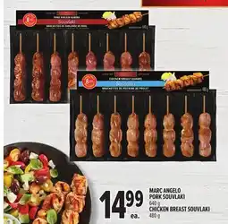 Metro MARC ANGELO PORK SOUVLAKI 640 G CHICKEN BREAST offer