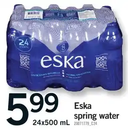 Fortinos ESKA SPRING WATER, 24X500 ML offer