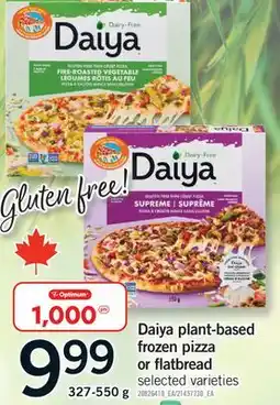 Fortinos DAIYA PLANT-BASED FROZEN PIZZA OR FLATBREAD, 327-550 G offer