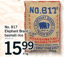 Fortinos NO. 817 ELEPHANT BRAND BASMATI RICE, 4 KG offer