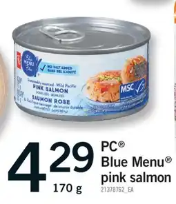 Fortinos PC BLUE MENU PINK SALMON, 170 G offer