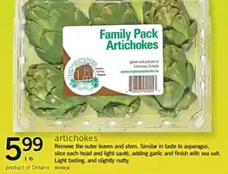 Fortinos ARTICHOKES, 1 lb offer
