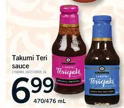 Fortinos TAKUMI TERI SAUCE, 470/476 ML offer