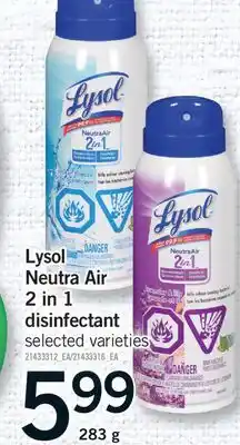 Fortinos LYSOL NEUTRA AIR 2 IN 1 DISINFECTANT, 283 g offer