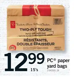 Fortinos PC PAPER YARD BAGS, 5'S offer