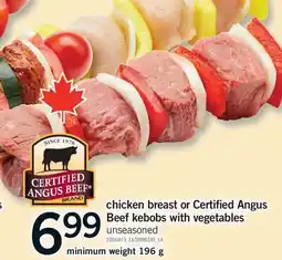 Fortinos CHICKEN BREAST OR CERTIFIED ANGUS BEEF KEBOBS WITH VEGETABLES offer