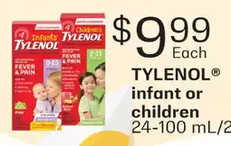 Fortinos TYLENOL INFANT OR CHILDREN, 24-100 mL/20' s offer