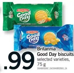Fortinos BRITANNIA GOOD DAY BISCUITS, 75 G offer