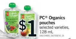 Fortinos PC ORGANICS POUCHES, 128 ML offer