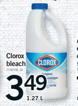 Fortinos CLOROX BLEACH, 1.27 L offer