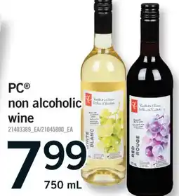 Fortinos PC NON ALCOHOLIC NON ALCOHOLIC WINE WINE, 750 ML offer
