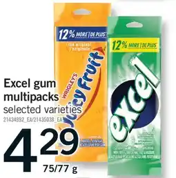 Fortinos EXCEL GUM MULTIPACKS, 75/77 G offer