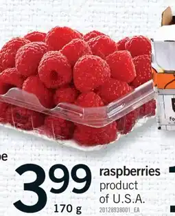 Fortinos RASPBERRIES, 170 G offer
