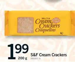 Fortinos S&F CREAM CRACKERS, 200 G offer