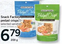 Fortinos SNACK FACTORY PRETZEL CRISPS, 200 G offer