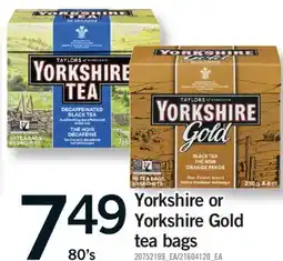 Fortinos YORKSHIRE OR YORKSHIRE GOLD TEA BAGS, 80'S offer