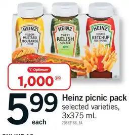 Fortinos HEINZ PICNIC PACK, 3X375 ML offer