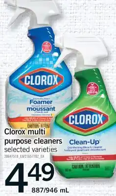 Fortinos CLOROX MULTI PURPOSE CLEANERS, 887/946 ML offer