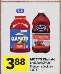 Foodland MOTT'S Clamato or OCEAN SPRAY Cranberry Cocktails offer