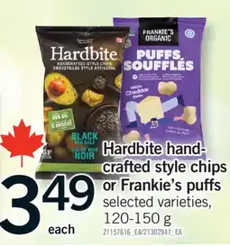 Fortinos HARDBITE HAND-CRAFTED STYLE CHIPS OR FRANKIE'S PUFFS, 120-150 G offer