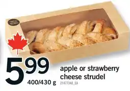 Fortinos APPLE OR STRAWBERRY CHEESE STRUDEL, 400/430 g offer