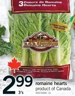 Fortinos ROMAINE HEARTS, 3'S offer