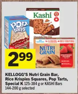 Foodland KELLOGG'S Nutri Grain Bar, Rice Krispies Squares, Pop Tarts, Special K 125-384 g or KASHI Bars offer
