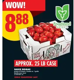 No Frills SAUCE ROMAS, APPROX. 25 LB CASE offer