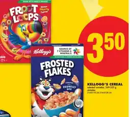 No Frills KELLOGG'S CEREAL, 269-355 g offer