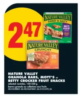 No Frills NATURE VALLEY GRANOLA BARS, MOTT'S or BETTY CROCKER FRUIT SNACKS, 120-230 g offer