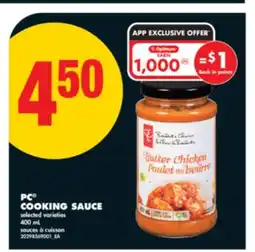 No Frills PC COOKING SAUCE, 400 mL offer